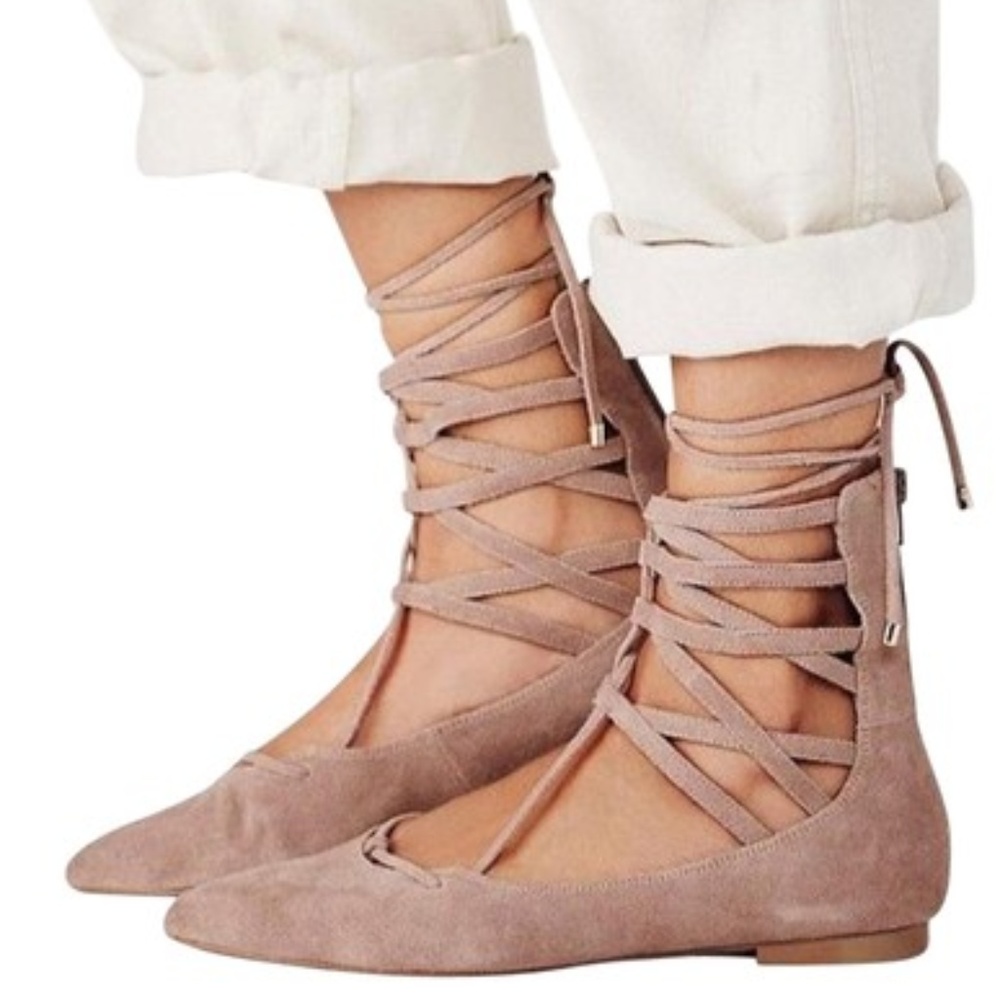 Free People Jeffrey Campbell Suede Lace Up Flat